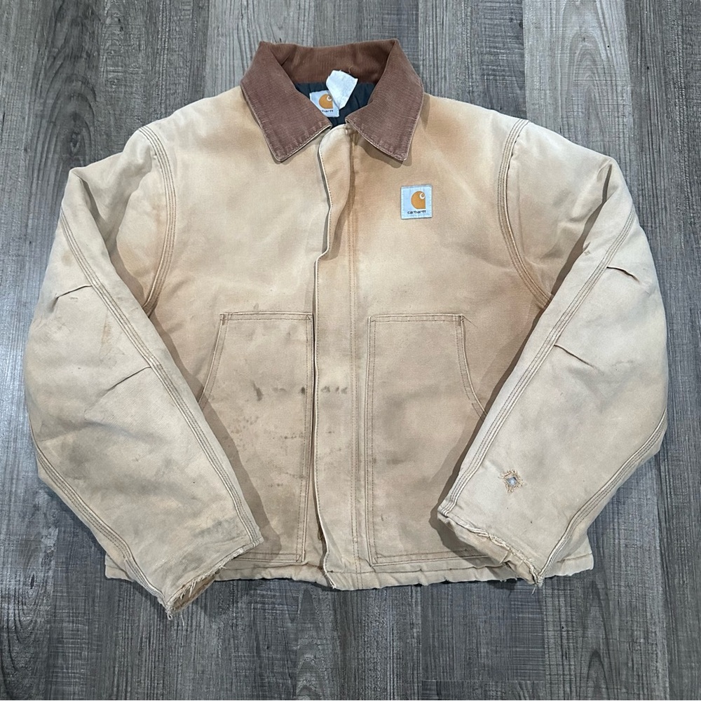 Vintage Carhartt Tan Detroit Jacket With Cropped Fit